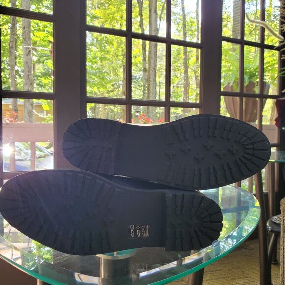 MENDHINI RUBBER-SUEDE TALL BLACK RAIN BOOTS SIZE 8 US 7.5 made in Italy - Picture 5 of 5